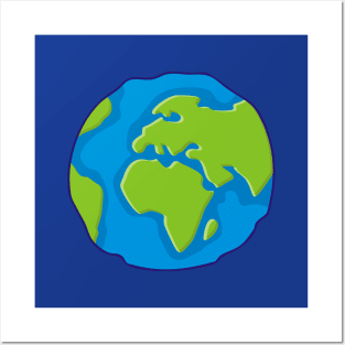 Earth Globe Icon Posters and Art